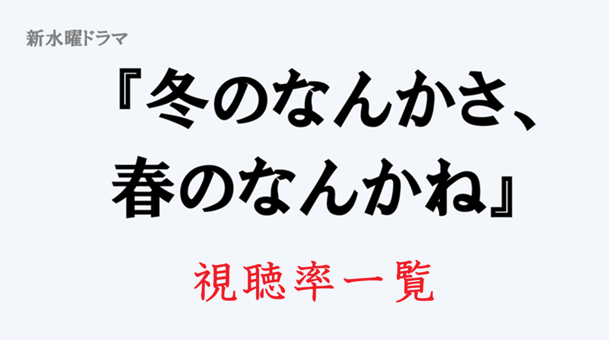 【冬のなんかさ、春のなんかね】視聴率一覧